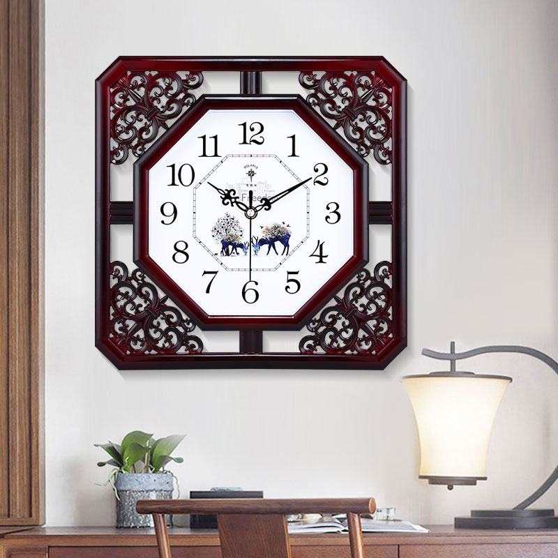 Polaris new Chinese style living room mute clock Classical creative clock personality home bedroom quartz clock Chinese style