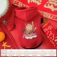 Новогодняя красная корова (с шляпой)