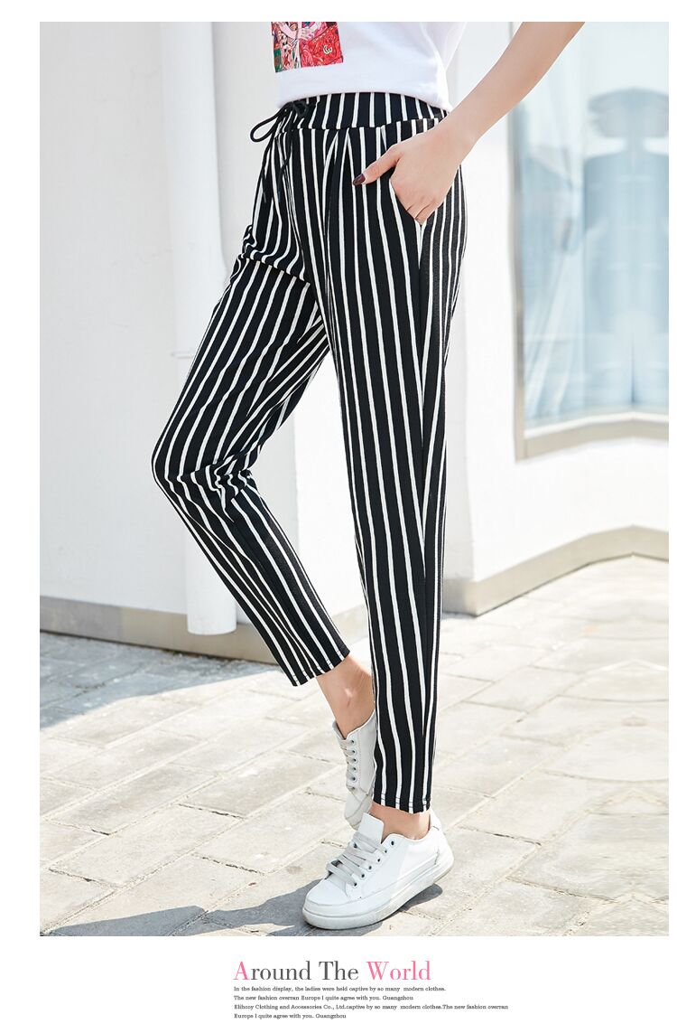 Mùa hè phần mỏng chín điểm cao eo hậu cung quần nữ kích thước lớn lỏng mỏng chân quần quần âu thoi trang nữ