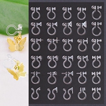 50pcs Transparent Ear Clip Base For Jewelry Making Ear Plug