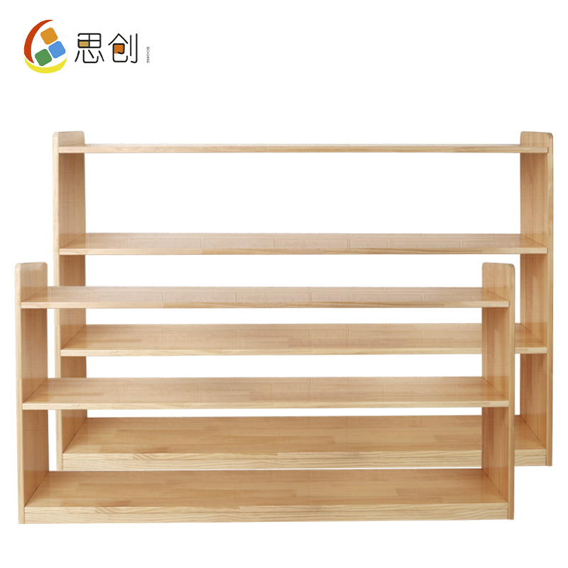 Solid wood children's toy storage cabinet rack Montesus instructional cabinet kindergarten schoolbag storage cabinet area storage shelf