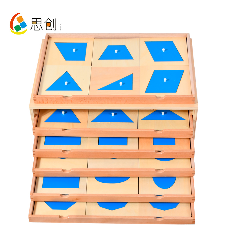 Montessori sensory teaching aids children's early education toys Montessori geometric figure panel cabinet geometric kitchen puzzle