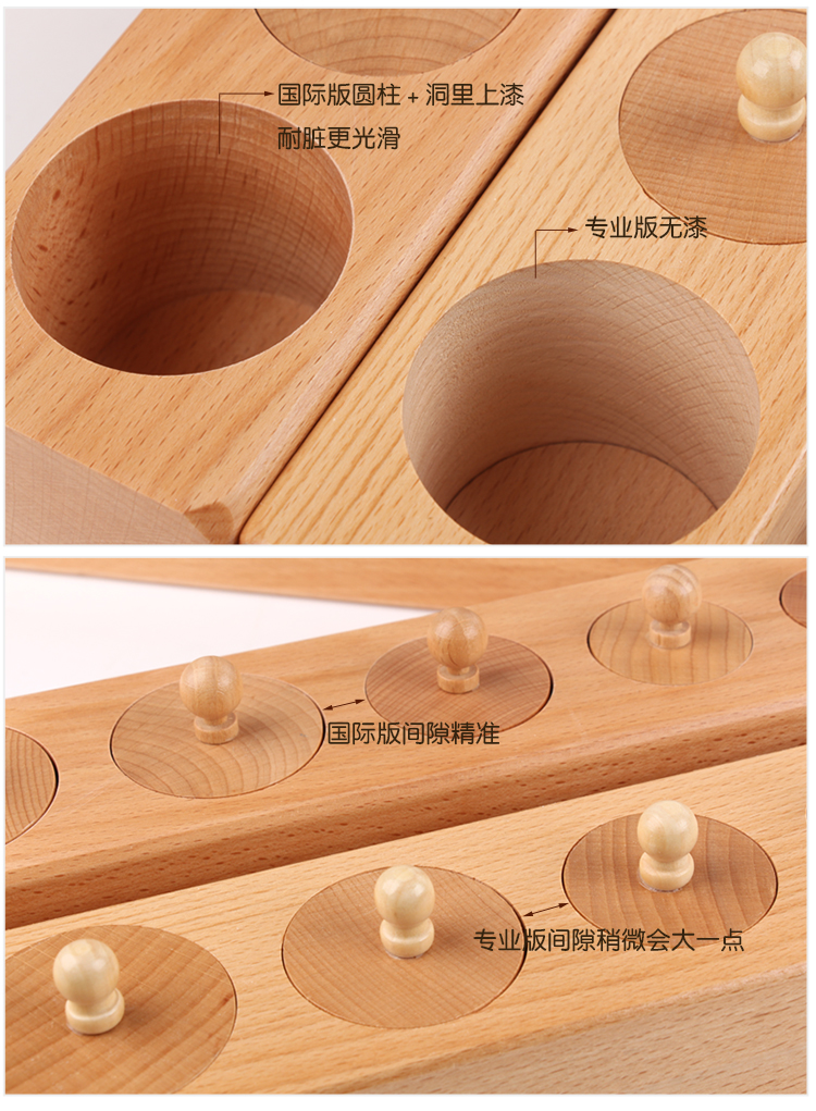 Montessori dạy học đồ chơi trẻ em đồ chơi giáo dục sớm Montessori ổ cắm xi lanh mẫu giáo phiên bản chuyên nghiệp - Đồ chơi giáo dục sớm / robot robot đối thoại bằng giọng nói