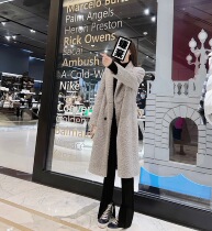 Rubbit Chic Winter 2021 New High - end Line Lamb Warm Middle Coat Coaker Woman