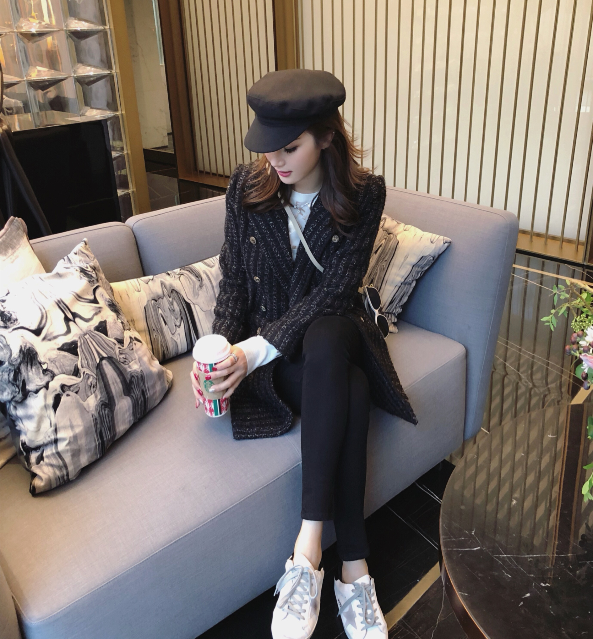 Thỏ thỏ VIP shop 2018 thu đông mới sản phẩm gà rán tốt đeo đũa mỏng chân 9 chân quần ngoài mặc áo lót quần áo thời trang nữ