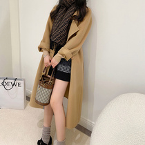 Rubbit chic11 11 winter new product atmosphere without losing femininity Full double-sided wool coat long section