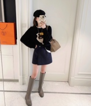 Rubbit chic new products with blue skirts delicate textures high waist skirts