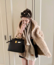 Rubbit2021 winter new products New Zealand imported Sul Hat fur coat with shallow caramel beautiful