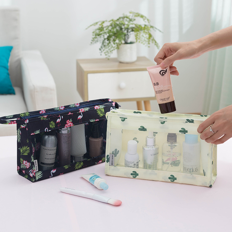 Travel cosmetic bag small portable Korean simple large capacity multi-functional toiletries Cute girl heart storage bag