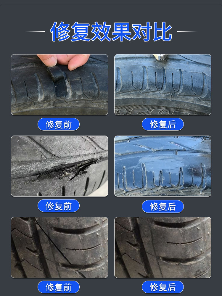 Tire Repair Glue for Repairing Car Tire Sidewalls, Strong Adhesive for Cracks, Tire Sidewall Damage, Soft Filler Glue, Special Adhesive for Truck Tires, Tire Scratches, Rubber Repair Tool