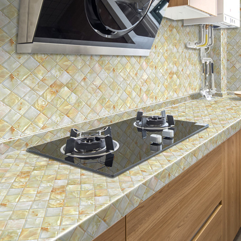 Thickened kitchen anti-oil sticker high temperature resistant and waterproof self-adhesive cabinet hearth with tile wall sticker marble countertop sticker