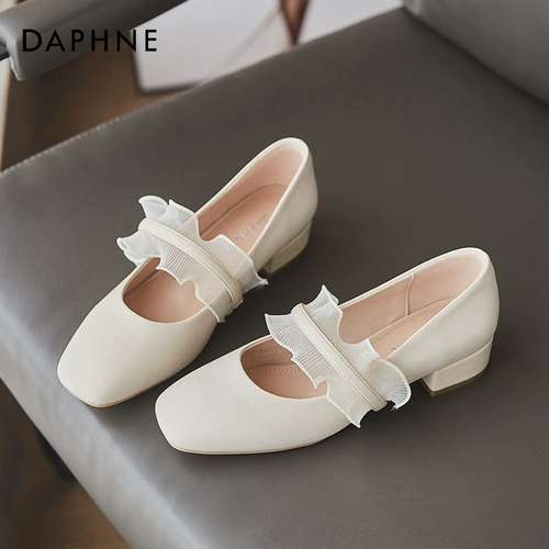 Бабушка Дафна обувь женская мелкая рта 2020 Новый волшебный ветер средний каблук.