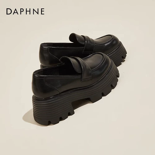 Лоферы на платформе, флисовая обувь в английском стиле для кожаной обуви, 2024 года, в британском стиле, из натуральной кожи