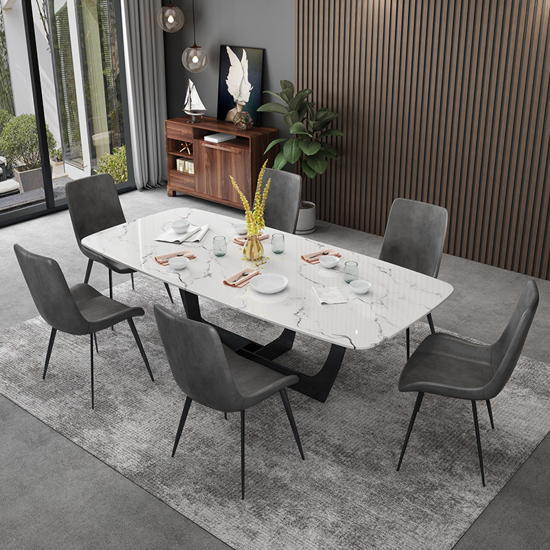 Nordic dining table modern minimalist home small apartment light luxury 4 people 6 people dining table minimalist table dining table and chair combination