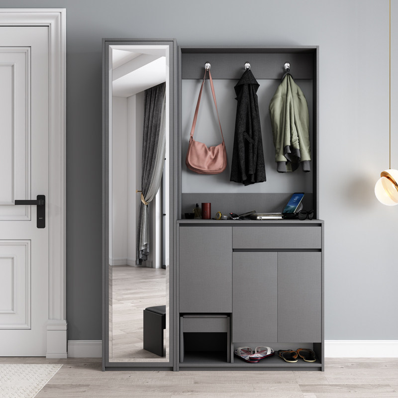 Shoe cabinet modern minimalist with mirror cloak cabinet one household living room shoe frame economy assembly into the door shoe closet