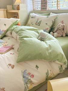 Muji Pure Cotton Duvet Cover Single Piece All-Cotton Single Size 180X220X240 Four-Piece Set Duvet Cover 150X200X230