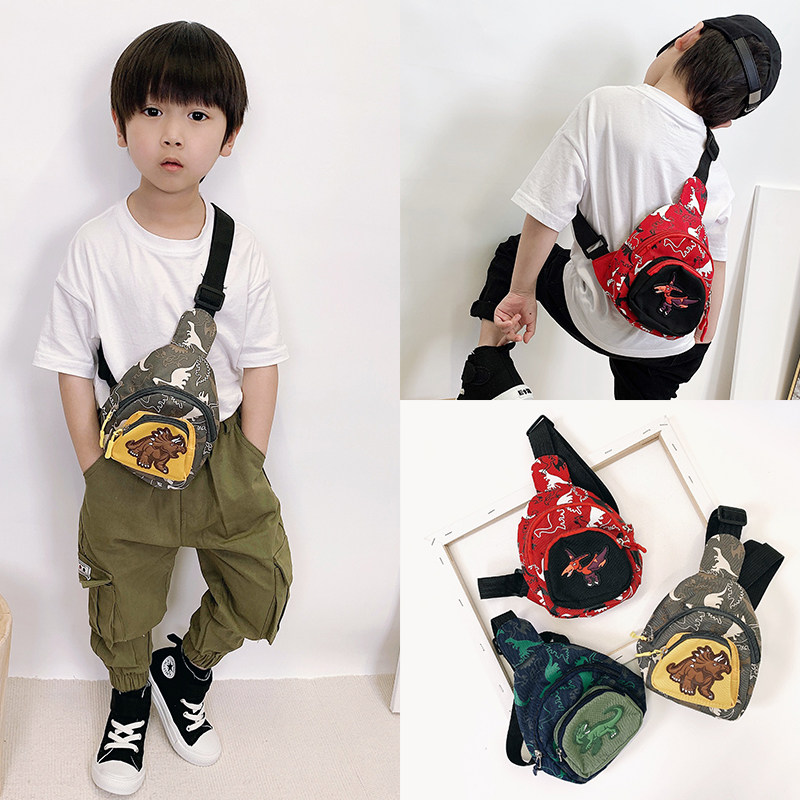 Children Messenger Bag Boys Satchel Dinosaur Waist Bag Baby Bag Kids Shoulder Bag Korean Fashion Coin Purse Trend