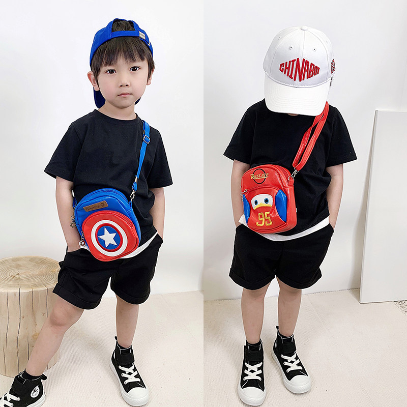 Children's Bag Captain America Satchel Bag Boy Messenger Bag Spider-Man Purse Cartoon Trendy Baby Shoulder Bag