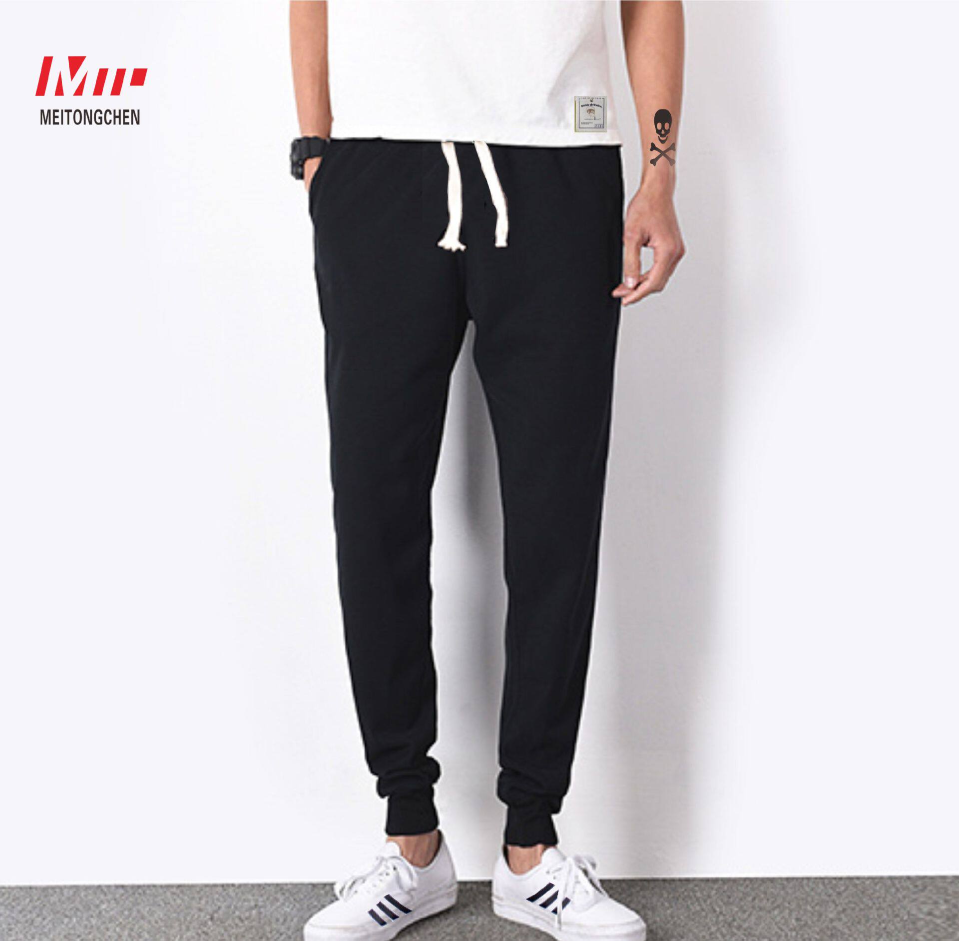 Tide Summer Pure Cotton Pants Lax Softpants Bench Leisure Pants Knitted and long pants Thin pants