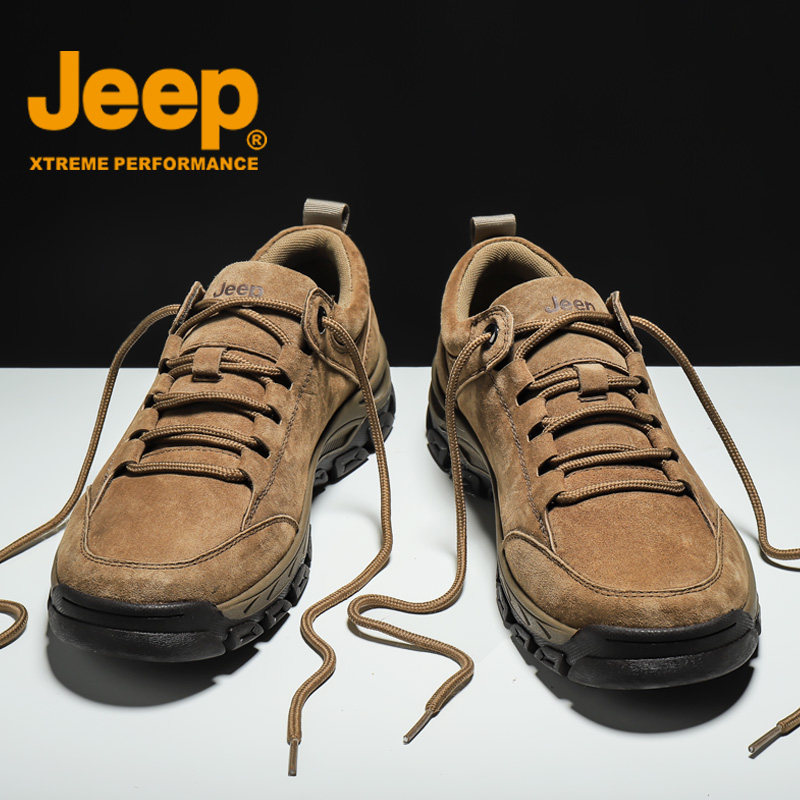JEEP Gip Men Shoes 2021 Winter New Outdoor Climbing Casual Shoes Thick Bottom Leather Men Hiking Shoes Tide-Taobao