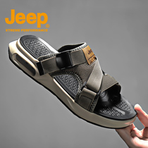 JEEP business slippers men 2021 new summer tide outdoor beach cool slippers wild sports air cushion word drag