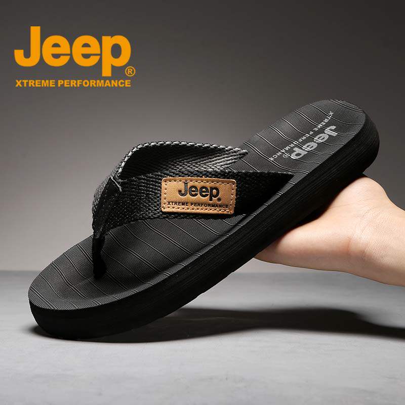 JEEP Men's Trailer 2023 Summer New Tide Non - Slide Outside Wear Drag Football Slippers and Toes Beach Shoes