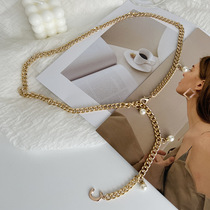 Japan FC waist chain womens skirt small fragrant style metal chain belt summer fashion style trouser chain decorative girdle