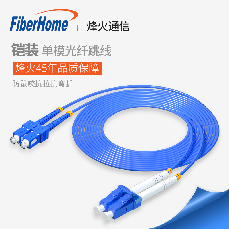 Armored Single-Mode Optical Fiber Jumper Sc to Lc Single-Core Fc to Dual-Core Single-Core Pigtail Carrier-Grade Gigabit Square Head Jump Fiber