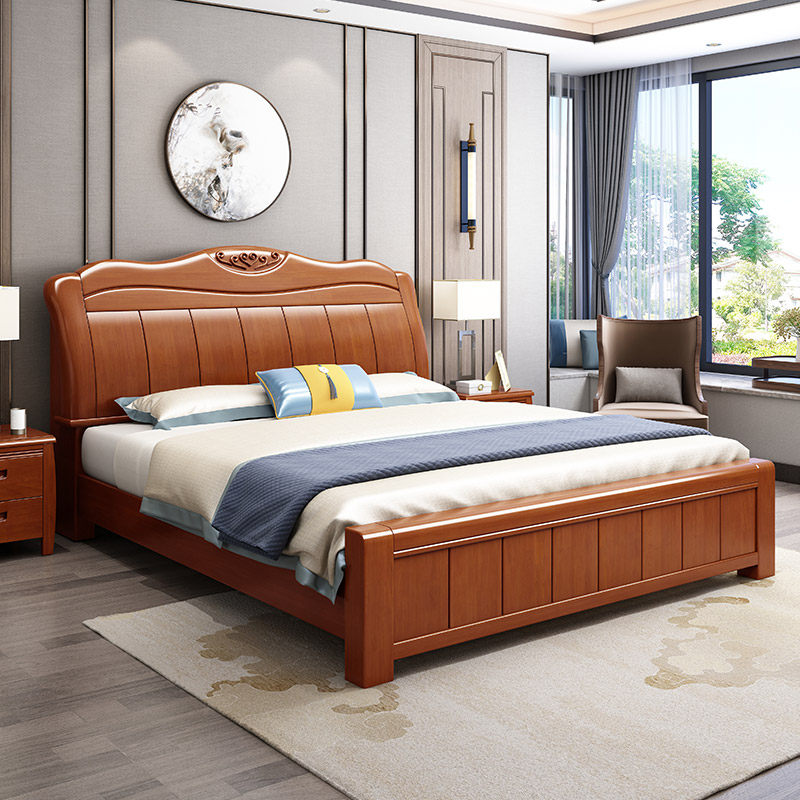 Solid Wood Bed 1 8 m Double Bed Master Bedroom Large Bed Economy Type 1 5 m Contained Bed Frame Oak Bed Wedding Bed Furniture