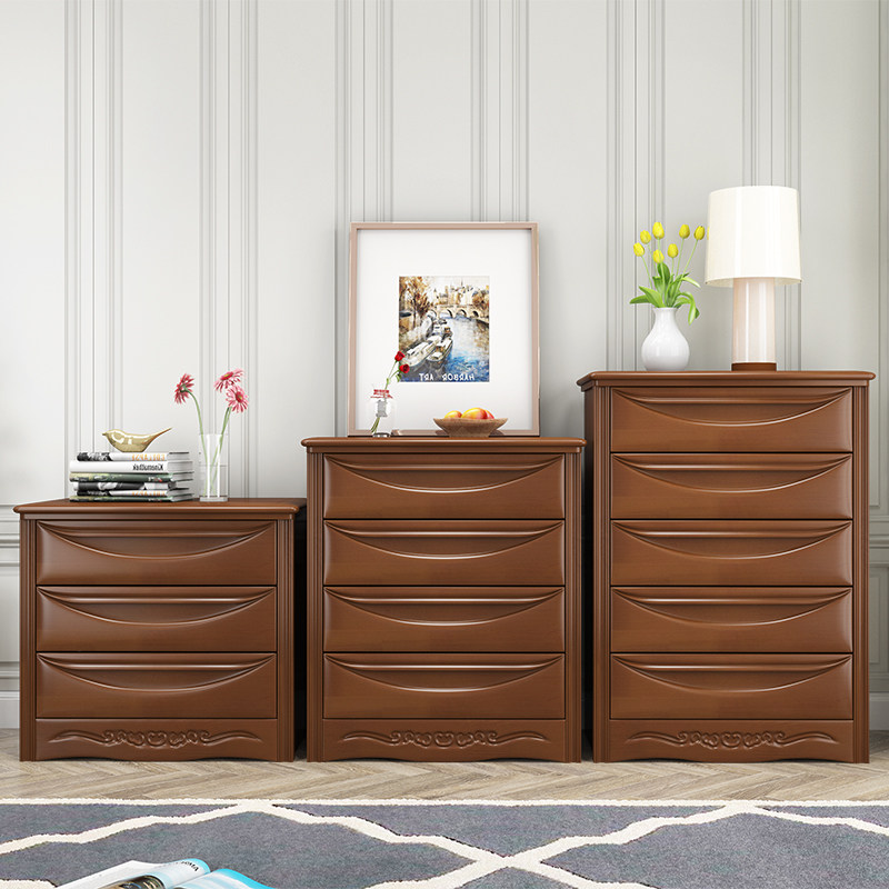 Zen Chinese Solid Wood Bucket Cabinet Three 45 Bucket Closet Storage Drawer Containing Box Cabinet Side Cabinet Combination Living Room Furniture