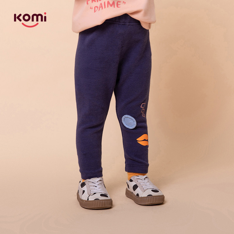 Spring and autumn girls' leggings fun printed children's clothing outerwear baby foreign style autumn clothing long pants autumn children's clothing