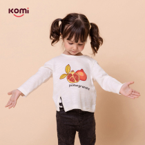 komi childrens clothing Autumn New Girl T-shirt cute pomegranate T-shirt Foreign Air children long sleeve base shirt tide children
