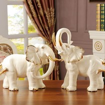 Luxury European-style entrance elephant ornaments Large lucky ceramic crafts Living room TV cabinet Home decorations