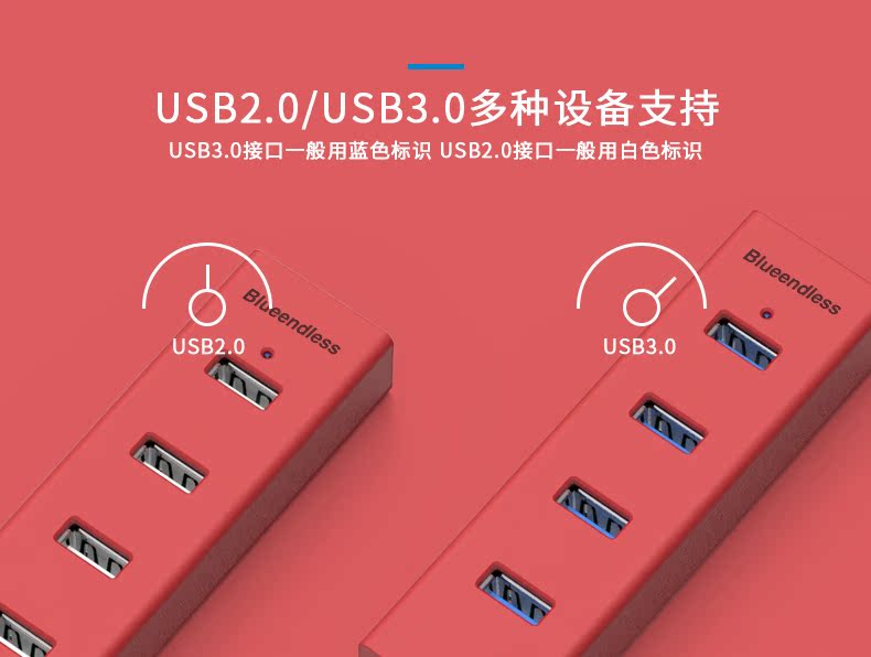 Máy tính xách tay HUB hub giao diện đa đầu USB3.0 bộ chia tốc độ cao cho bốn bộ nguồn mở rộng - USB Aaccessories quạt pin mini