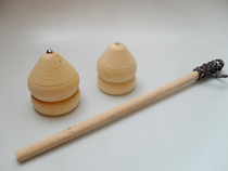 Large wooden whip gyro classic nostalgic childrens adult fitness sports toy diameter 8CN gyro whip