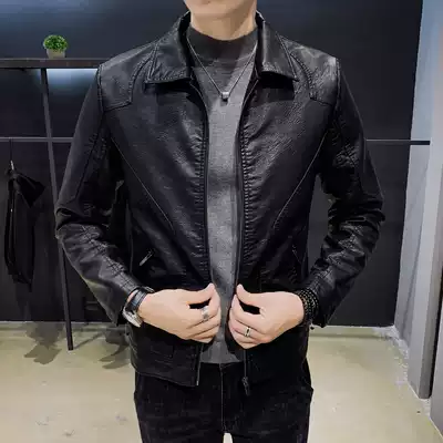 Leather clothing men's autumn and winter 2021 soft leather jacket Korean slim lapel locomotive clothing fashion handsome coat