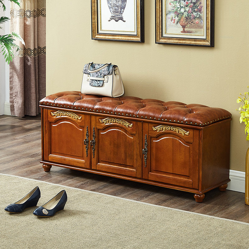 Minimalist American solid wood Shoes Stool Shoes Cabinet Sitting Stool Integrated Home Door-to-door Entrance Wearing Shoes Stool Shoe Holder Can Sit Shoes Cabinet