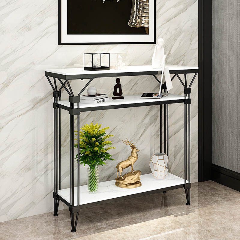 Modern minimalist porch table light luxury long porch corridor against the wall table decoration into the home marble decoration end view platform