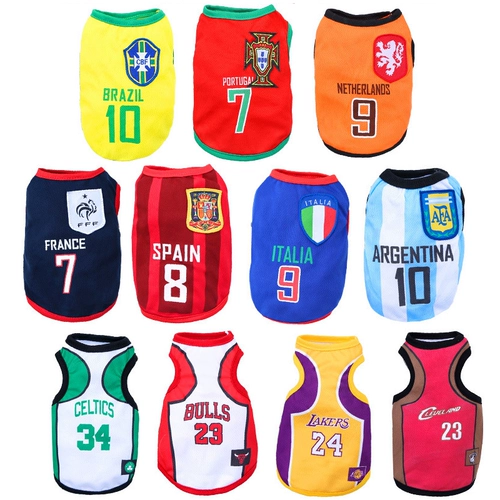Кубка мира Джерси одежда для собак лето тонкая домашняя кошка Тедди Барги Корки Корки щенк