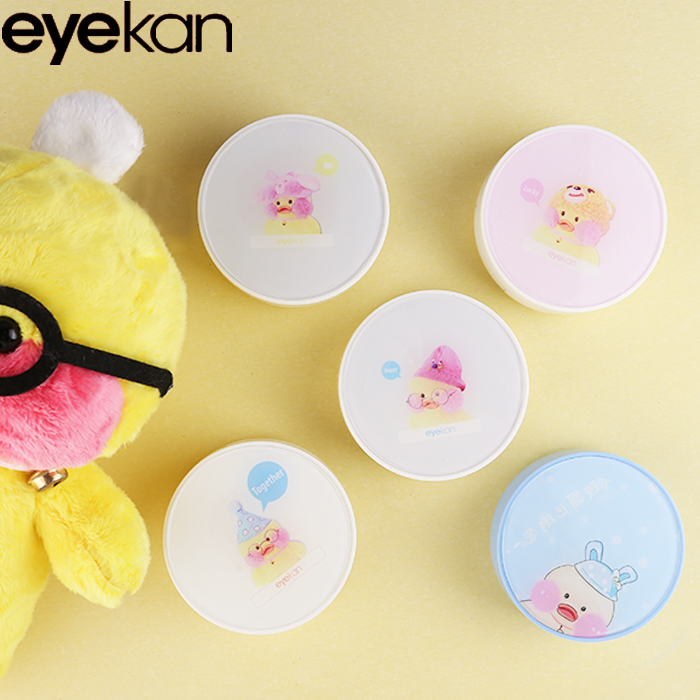 eyekan invisible myopia glasses box Internet celebrity duck double-linked color contact box tweezers wearing stick portable cute small