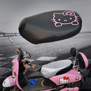 Phụ nữ xe điện xe máy đệm da trường hợp đệm da thoáng khí đệm dày chống thấm nước dễ thương cách nhiệt phổ quát - Đệm xe máy