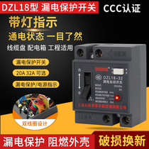 New DZL18-32A 20A leakage protector household leak protection switch single phase 2p 220V switch knife