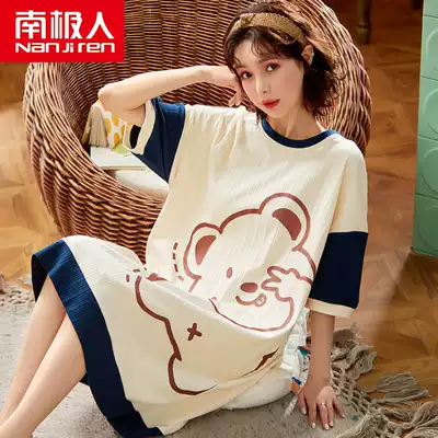 Princess night dress female summer thin section pure cotton short-sleeved spring and summer student cartoon cute pajamas female 2021 new