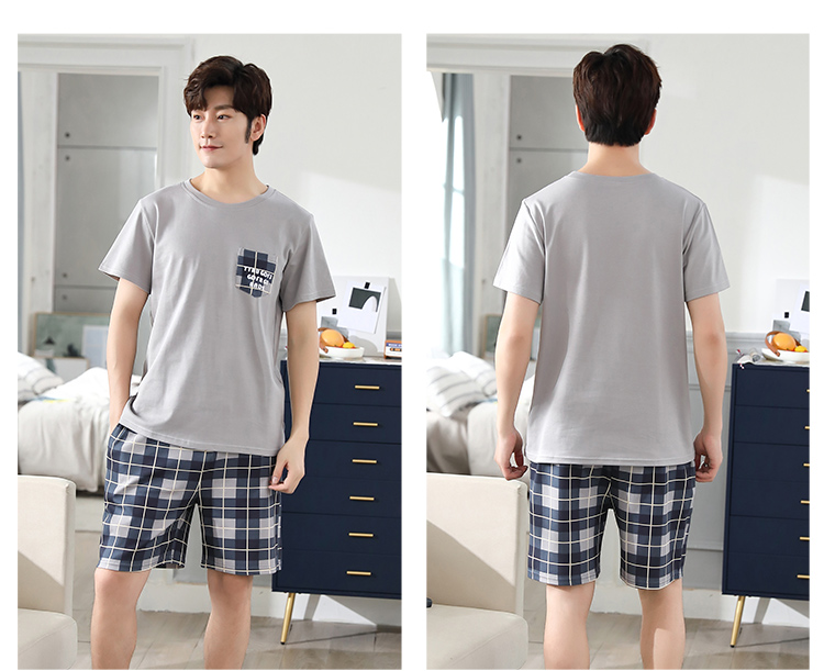 Nam Cực nam phương thức của bộ đồ ngủ mùa xuân và mùa hè quần short và áo ngắn tay mùa hè phần mỏng tracksuit 2021 New đồ bộ nam trung niên