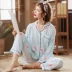 áo thun adidas nữ Bộ đồ ngủ cotton lụa của phụ nữ mùa xuân, mùa thu và mùa hè dài tay áo nịt lụa cotton lụa mỏng phục vụ tại nhà kích thước lớn rayon phù hợp với học sinh phong cách công chúa áo thun nữ tay lỡ Áo phông