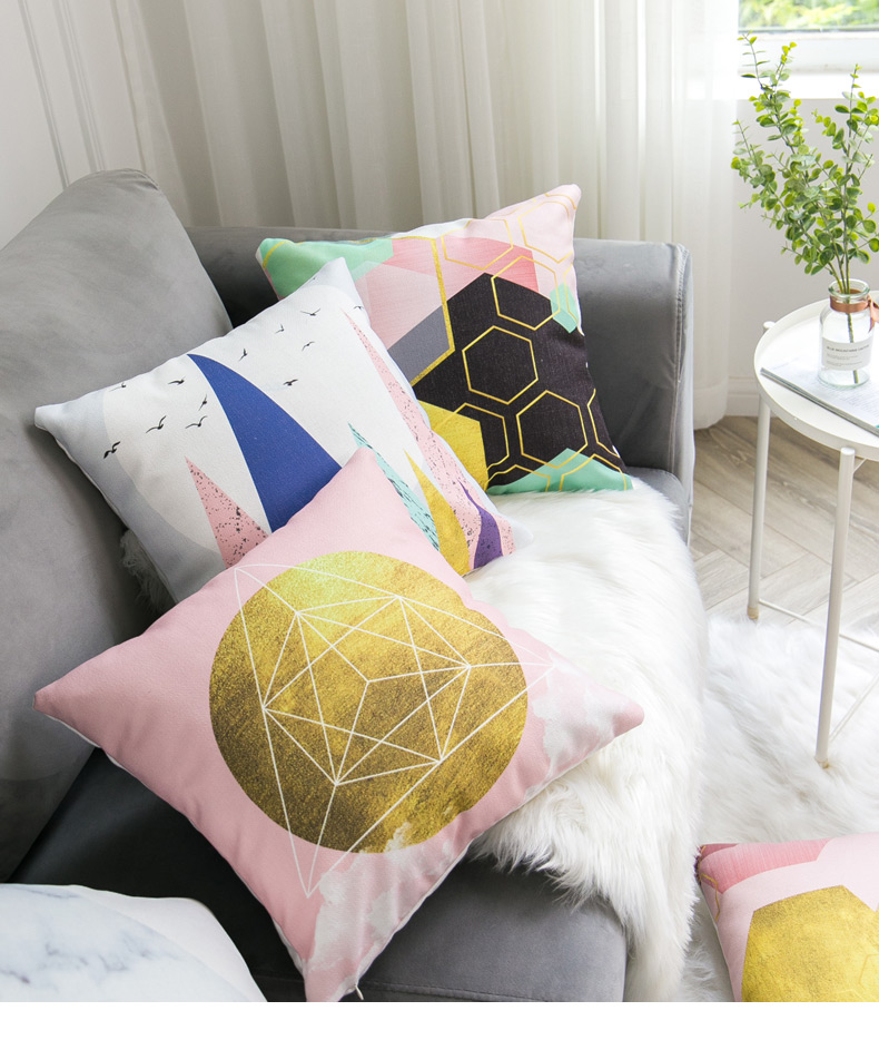Bắc Âu ins gió phòng khách sofa gối đệm bông và lanh ôm gối gối không có lõi đệm - Trở lại đệm / Bolsters chăn gối văn phòng 2 trong 1