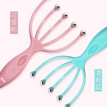 Multi-function five-claw massager Comb four-wheel finger pressure beeswax five-finger thin face pull tendon stick Hair brush circulation acupuncture points