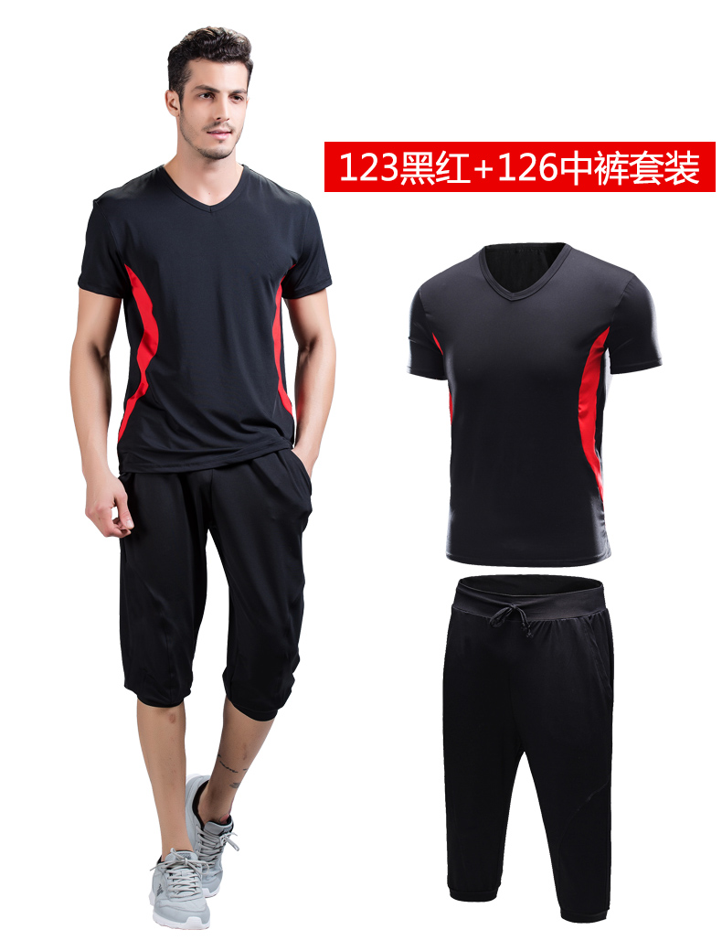Quần áo thể dục nam nhanh chóng làm khô quần áo phòng tập thể dục chạy quần áo buổi sáng chạy thể thao phù hợp với mùa xuân và mùa hè quần ngắn tay quần áo phù hợp với đào tạo áo gymshark