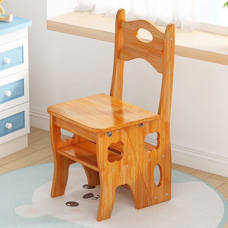 Multifunctional household ladder folding dual-use ladder stool insulation ladder simple solid wood ladder stool indoor ladder to chair