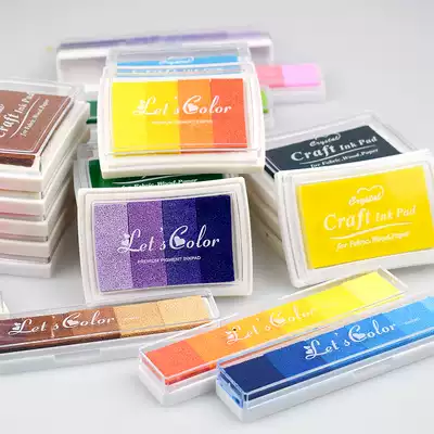 Finger painting Hand account album Food play printing mud big box creative sponge 4-color gradient color printing pad Rubber stamp wedding